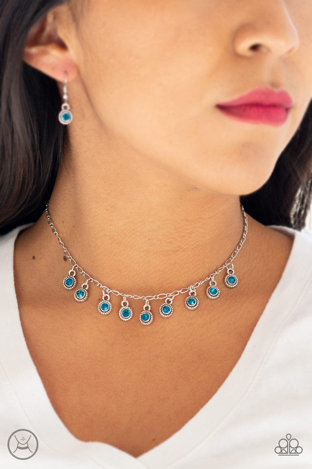 Paparazzi ~ Popstar Party ~ Blue Choker Necklace Set