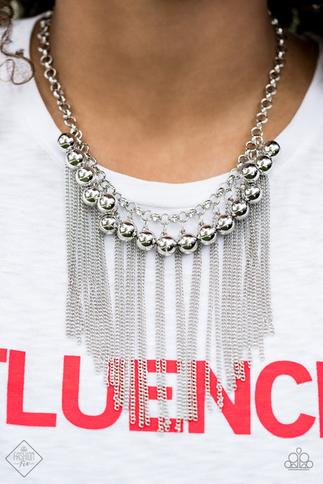 Paparazzi ~ Powerhouse Prowl ~ Silver Necklace Set (Fashion Fix Exclusive)