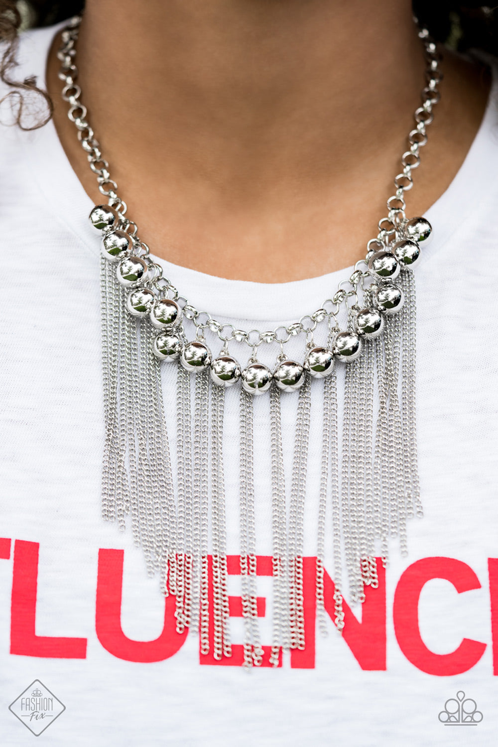 Paparazzi ~ Powerhouse Prowl ~ Silver Necklace Set (Fashion Fix Exclusive)