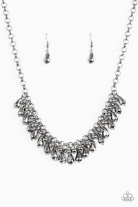 Paparazzi ~ Prima DIVA ~ Black Gunmetal Necklace Set