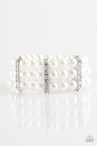 Paparazzi ~ Put On Your GLAM Face ~ White Pearl Bracelet