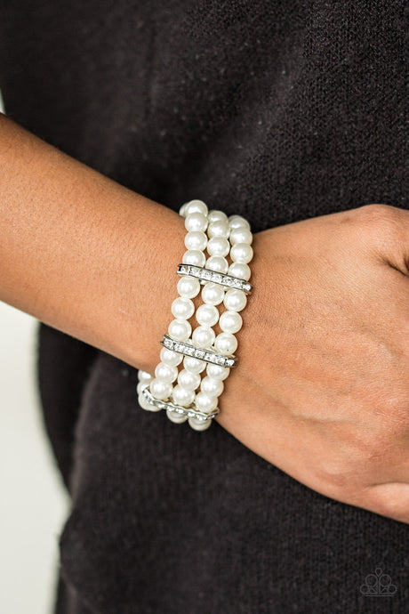 Paparazzi ~ Put On Your GLAM Face ~ White Pearl Bracelet