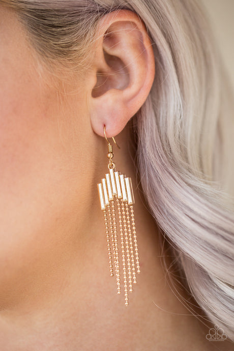 Paparazzi ~ Radically Retro ~ Gold Earrings