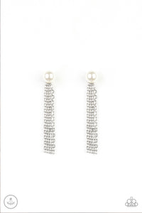 Paparazzi ~ Rebel Refinement ~ White Double-sided Post Earrings