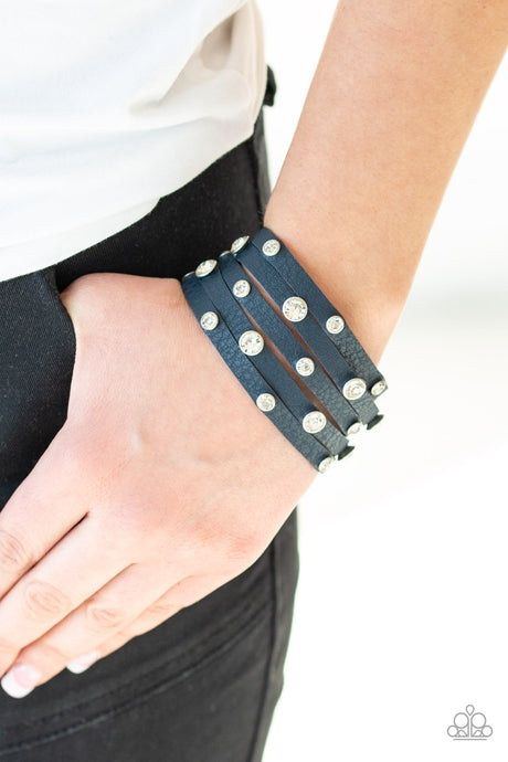 Paparazzi ~ Rhinestone Reputation ~ Blue Urban Bracelet