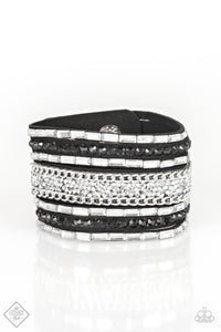 Paparazzi ~ Rhinestone Rumble ~ Black Rhinestone Urban Bracelet