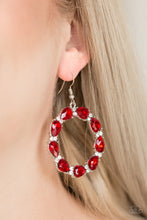 Load image into Gallery viewer, Paparazzi ~ Ring Around The Rhinestones ~ Red Earrings