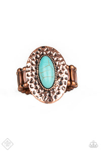 Paparazzi ~ Ruler Radiance ~ Copper Ring with Stretchy Band (Fashion Fix Exclusive)