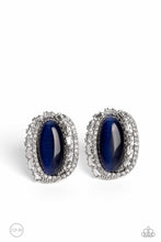 Load image into Gallery viewer, Paparazzi ~ Shimmery Statement ~ Blue Cat&#39;s Eye Stone Clip-On Earrings