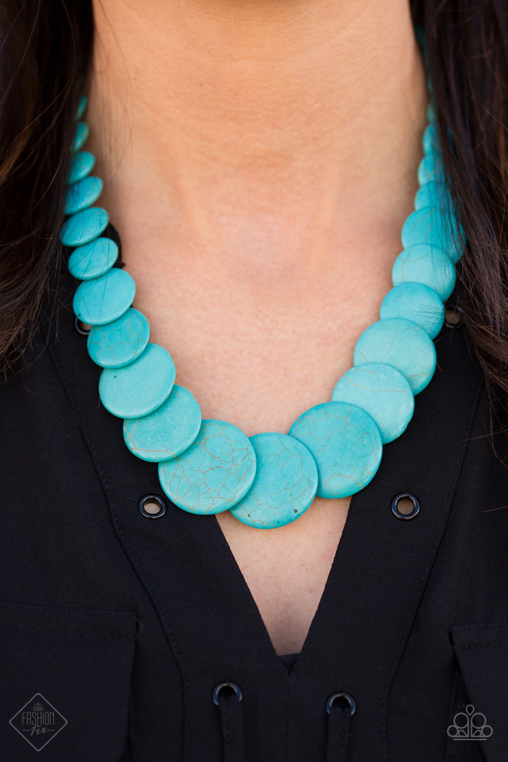 Paparazzi ~ Sierra Mountains ~ Blue Turquoise Necklace Set (Fashion Fix Exclusive)