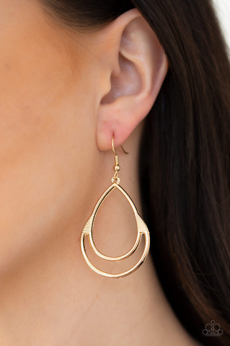 Paparazzi ~ Simple Glisten ~ Gold Earrings