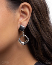 Load image into Gallery viewer, Paparazzi ~ Square Shopaholic ~ White Clip-On Earrings