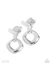 Load image into Gallery viewer, Paparazzi ~ Square Shopaholic ~ White Clip-On Earrings