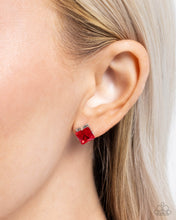 Load image into Gallery viewer, Paparazzi ~ Squared Soprano ~ Red Post Earrings