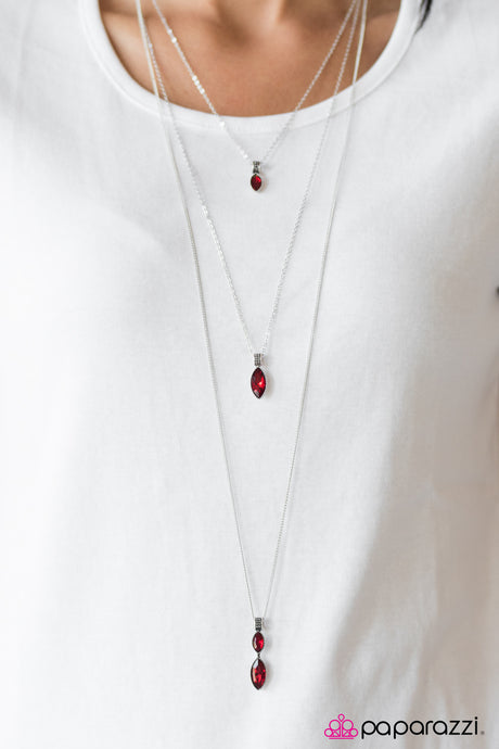 Paparazzi ~ Starlit Skies ~ Red Necklace Set