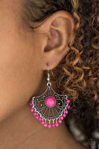 Paparazzi ~ Stone Lagoon ~ Pink Earrings
