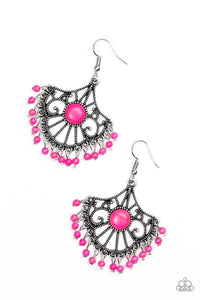 Paparazzi ~ Stone Lagoon ~ Pink Earrings
