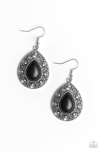 Paparazzi ~ Stone Story ~ Black Earrings