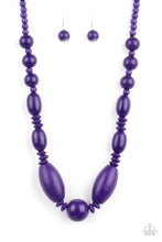 Load image into Gallery viewer, Paparazzi ~ Summer Breezin ~ Purple Wooden Bead Necklace Set