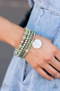 Paparazzi ~ Boardwalk Babe ~ Green Necklace and Bracelet Set (Fashion Fix Exclusive)