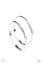 Load image into Gallery viewer, Paparazzi ~ TREAD All About It ~ Silver Hoop Earrings (Fashion Fix Exclusive)