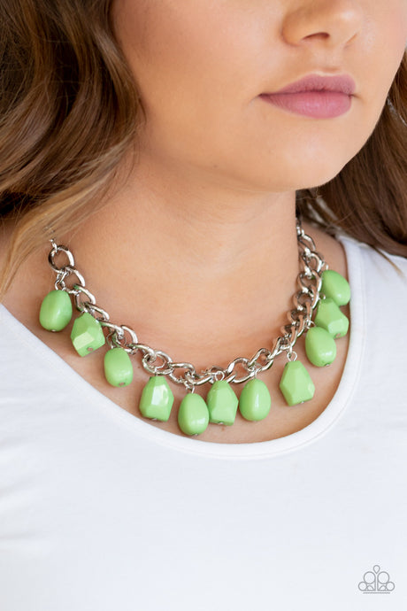 Paparazzi ~ Take The COLOR Wheel! ~ Green Necklace Set