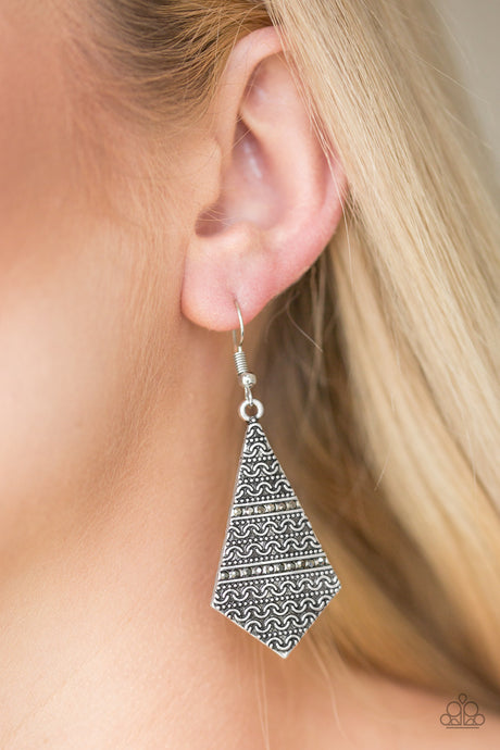 Paparazzi ~ Terra Trending ~ Silver Earrings