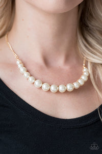Paparazzi ~ The FASHION Show Must Go On! ~Gold Pearl Necklace Set
