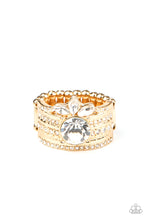 Load image into Gallery viewer, Paparazzi ~ Top Dollar Bling ~ Gold Ring with Stretchy Band