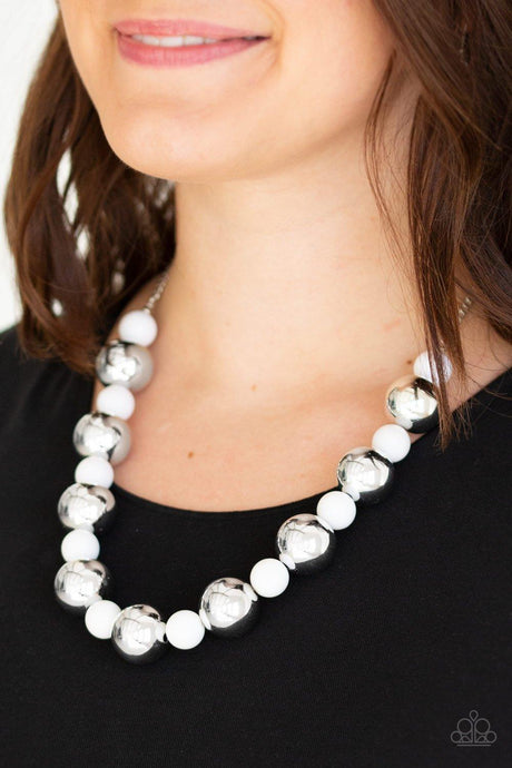 Paparazzi ~ Top Pop ~ White Bead Necklace Set