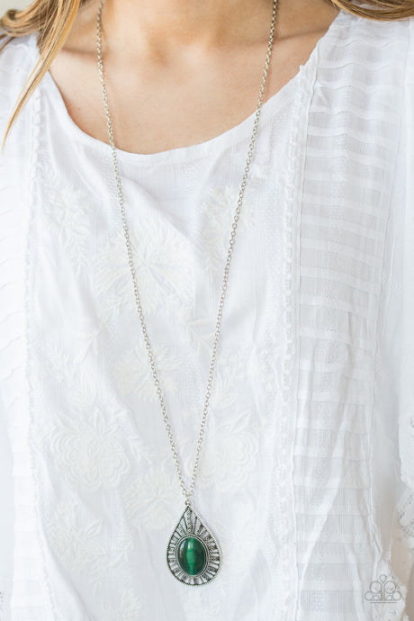 Paparazzi ~ Total Tranquility ~ Green Moonstone Pendant Necklace Set