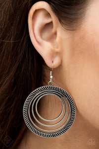 Paparazzi ~ Totally Textured ~ Silver Earrings (Fashion Fix Exclusive)