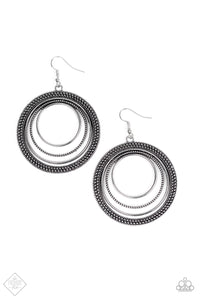 Paparazzi ~ Totally Textured ~ Silver Earrings (Fashion Fix Exclusive)