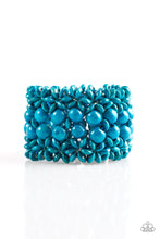 Load image into Gallery viewer, Paparazzi ~ Tropical Bliss ~ Blue Wooden Bracelet with Stretchy Bands