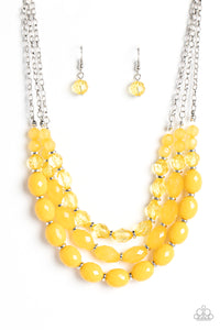 Paparazzi ~ Tropical Hideaway ~ Yellow Necklace and Bracelet Set