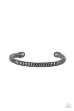 Load image into Gallery viewer, Paparazzi ~ Turbocharged ~ Men&#39;s Black/Gunmetal Urban Cuff Bracelet