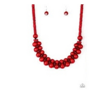 Load image into Gallery viewer, Paparazzi ~ Caribbean Cover Girl ~ Red Wooden Bead Necklace Set