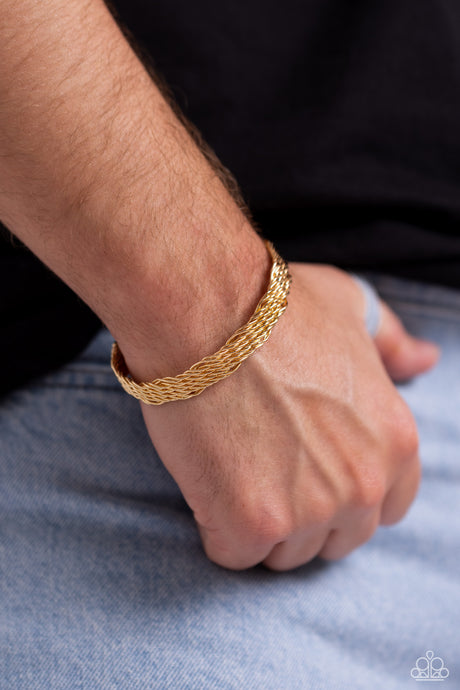 Paparazzi ~ Urban Zone ~ Men's Gold Cuff Bracelet