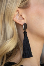 Load image into Gallery viewer, Paparazzi ~ Va Va PLUME ~ Black Post Earrings