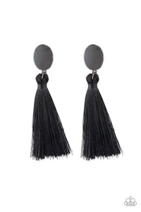 Paparazzi ~ Va Va PLUME ~ Black Post Earrings