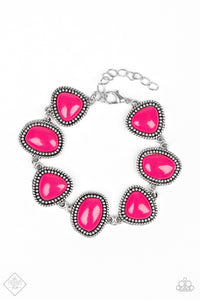 Paparazzi ~ Viva La VIVID ~ Pink Necklace and Bracelet Set (Fashion Fix Exclusive)