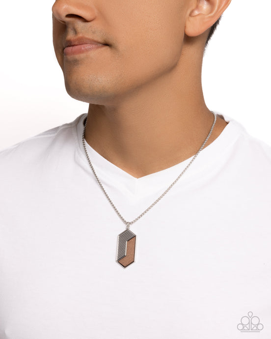 Paparazzi ~ WOODWORK Study ~ Men's Silver Necklace