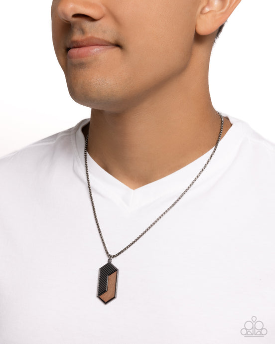Paparazzi ~ WOODWORK Study ~ Men's Black Necklace