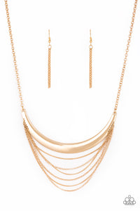 Paparazzi ~ Way Wayfarer ~ Gold Necklace Set