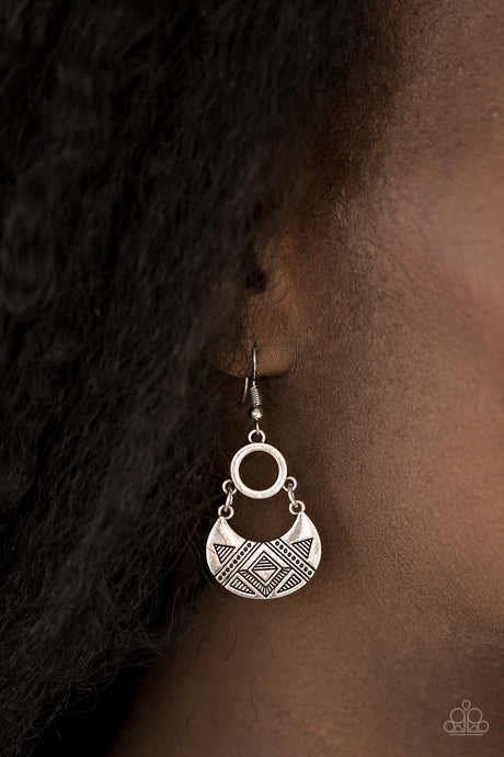 Paparazzi ~ West Side Wild ~ Silver Earrings