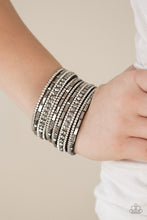 Load image into Gallery viewer, Paparazzi ~ Wham Bam Glam ~  Black and White Hematite Urban Bracelet
