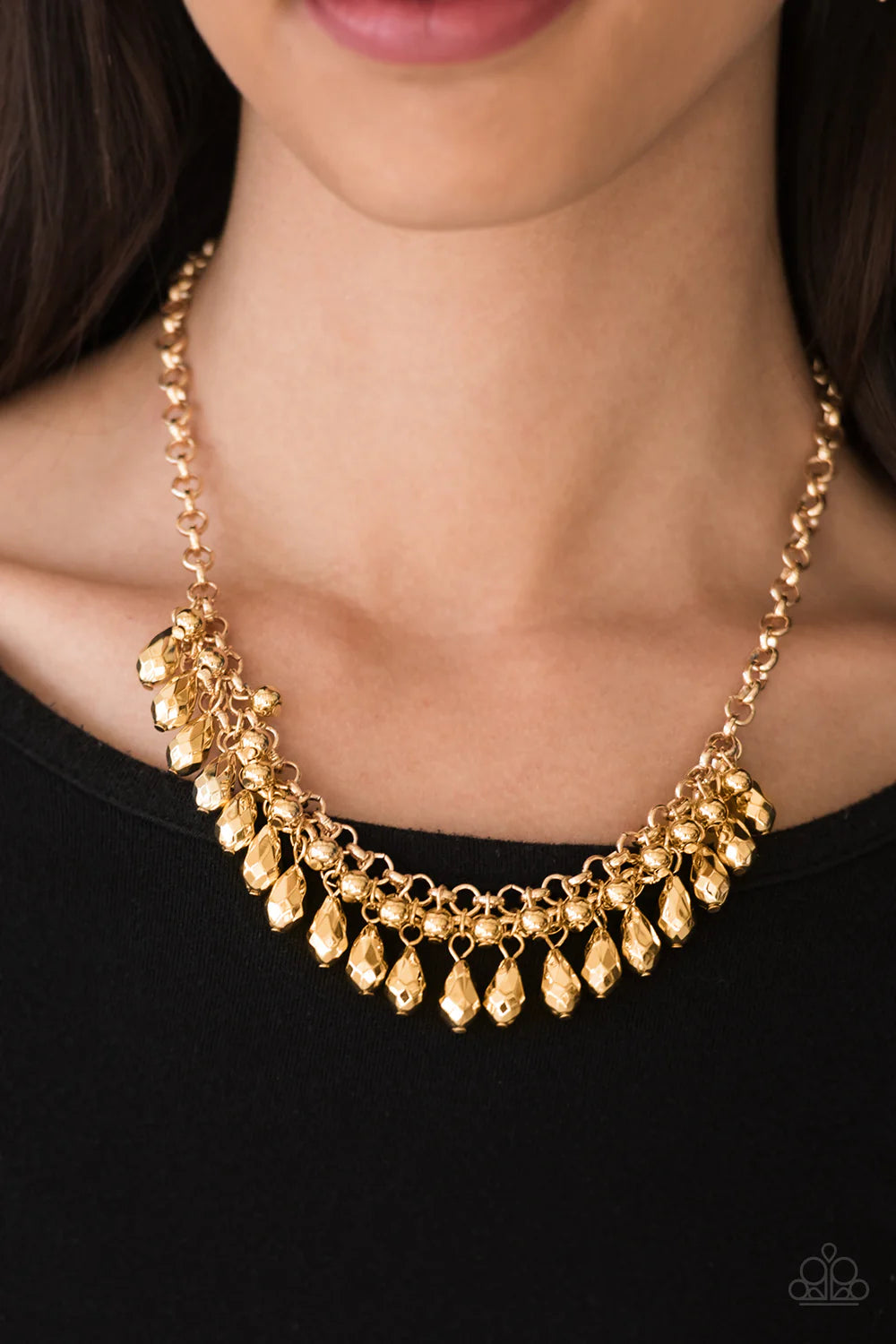 Paparazzi ~ Prima DIVA ~ Gold Necklace Set