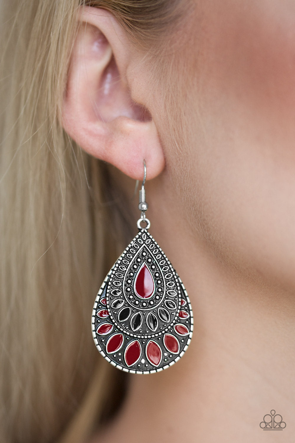 Paparazzi ~ Westside Wildside ~ Red Earrings