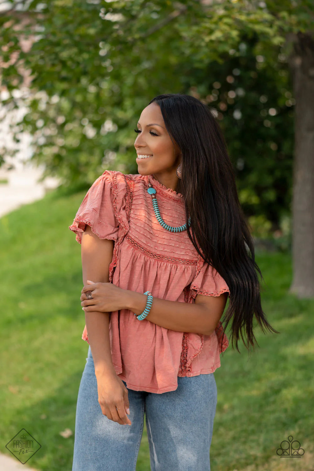 Paparazzi ~ Simply Santa Fe ~ Fashion Fix Complete Trend Blend ~ Blue Turquoise and Copper Necklace Set