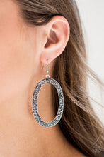 Load image into Gallery viewer, Paparazzi - Rhinestone Rebel - Silver Hoop Earrings - Klassy Jewelz Boutique